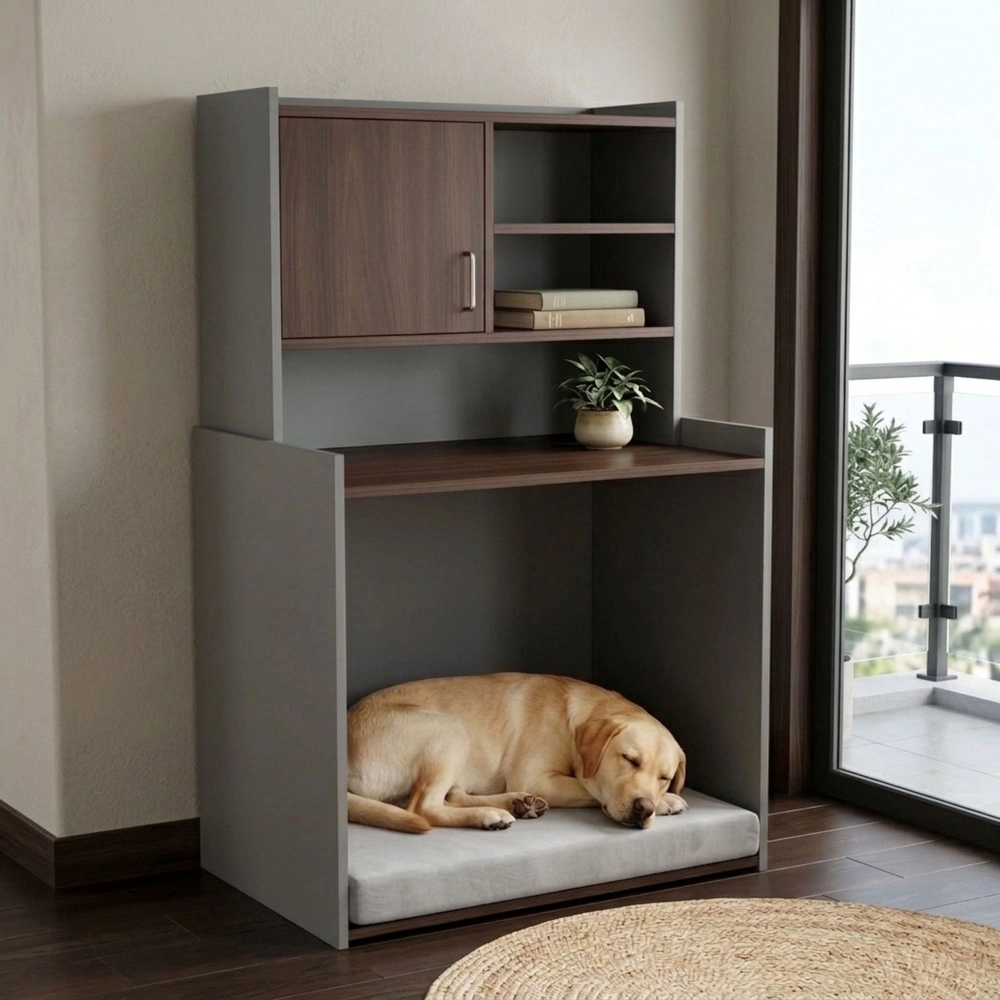 Console Table with Shelving and Pet Bedding on Rent - View 1