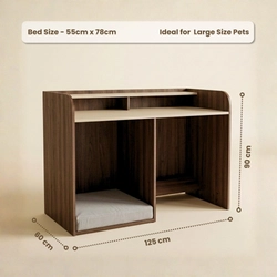 Study Table with Pet Bedding on Rent - View 3
