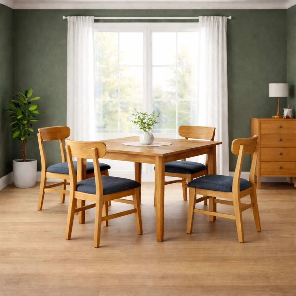 Adam Solid Wood 4 Seater Dining Set on Rent in Bangalore | RentoMojo.com