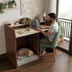 Study Table with Pet Bedding on Rent - View 4