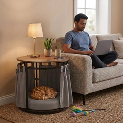 Living Room Console Table with Pet Bedding on Rent - View 2