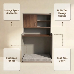 Console Table with Shelving and Pet Bedding on Rent - View 4