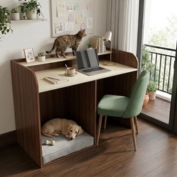 Study Table with Pet Bedding on Rent - View 1