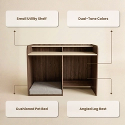 Study Table with Pet Bedding on Rent - View 2