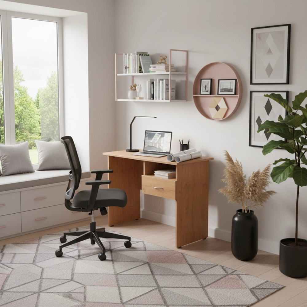 Stuart Study Table (Walnut) on Rent in Bangalore|Rentomojo